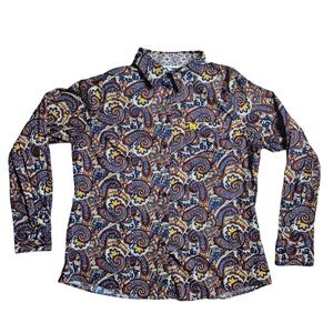 Cinch‎ Womens Long Sleeve Paisley Print Button Up Shirt 2XL Rodeo Ranchwear